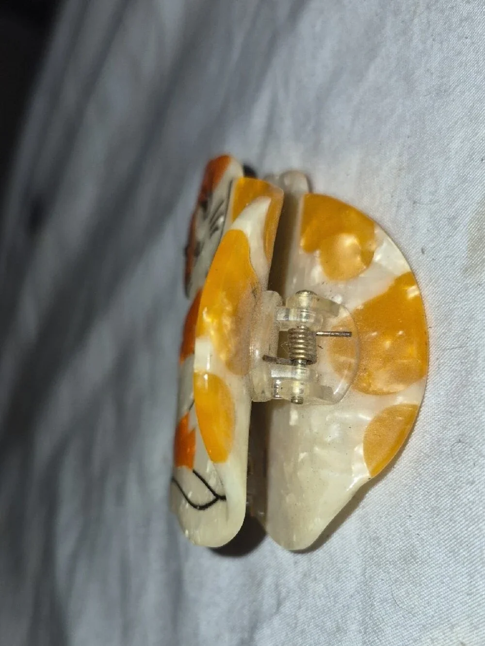 Unknown Brand Orange & White Cat Decorative Hair Clip